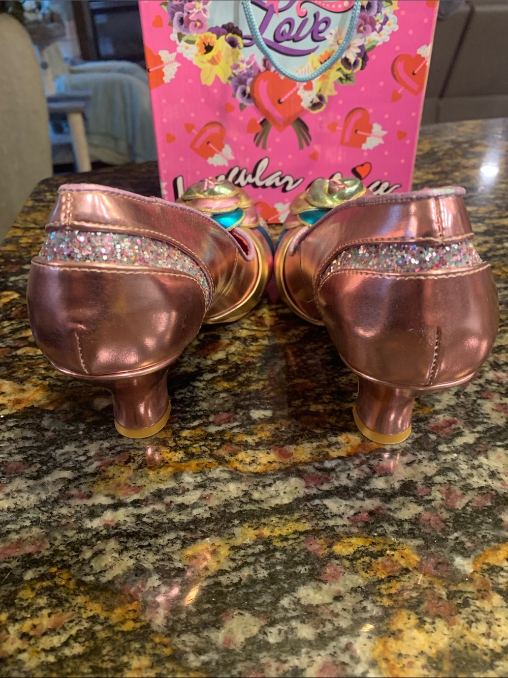 Irregular Choice “Stupenda” Multicolor Metallic Heels - Picture 3 of 11